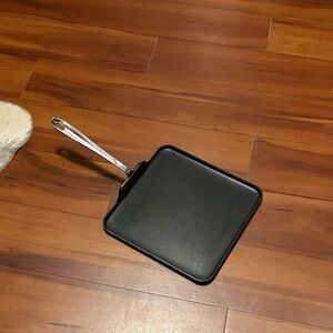 All-Clad 11” Black Square Griddle Pan with Silver Handle